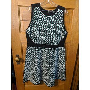 White House Black Market Dress XLP Colorblock Geometric Sleeveless Sweater Knit